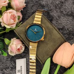 This is a Sober luxurious design watch for women with a gold stainless steel